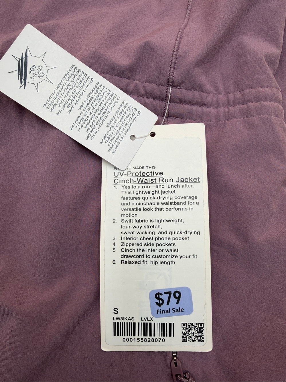 Lululemon UV-Protective Cinch-Waist Running Jacket
Lavender Lux - Picture 7 of 8